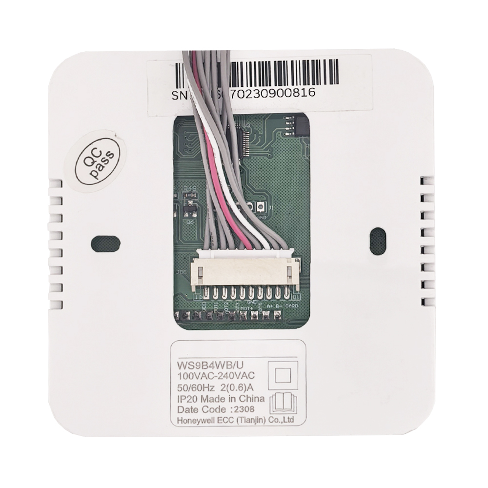 Honeywell Digital Thermostat WS8 Extra-large LCD White Back-light Display | 2 Pipe Heat/Cool With Manual or Automatic 3-Speed Fan Control | Suitable for Chiller/Compressor HVAC Sytem 230V AC