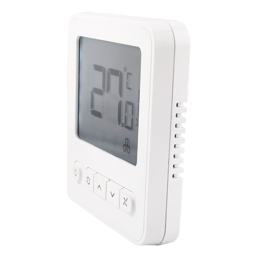 Honeywell Digital Thermostat WS8 Extra-large LCD White Back-light Display | 2 Pipe Heat/Cool With Manual or Automatic 3-Speed Fan Control | Suitable for Chiller/Compressor HVAC Sytem 230V AC
