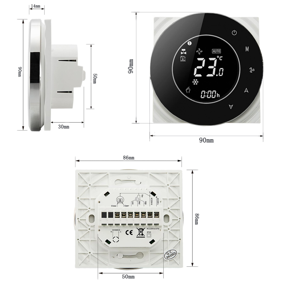 Smart Thermostat Round Shape - Smart Wi-Fi Thermostat - Touch Screen Temperature Controller - 24V - Works with Alexa & Google