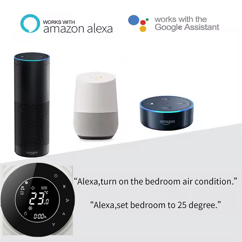 Smart Thermostat Round Shape - Smart Wi-Fi Thermostat - Touch Screen Temperature Controller - 24V - Works with Alexa & Google
