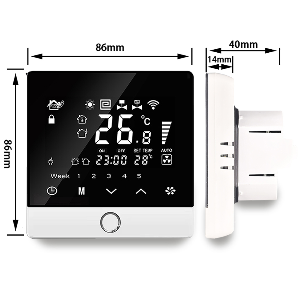 Smart Wifi Thermostat - 2 pipes Air Conditioning Thermostat Temperature Controller, Room Smart Thermostat, Remote, Voice Control AC Control