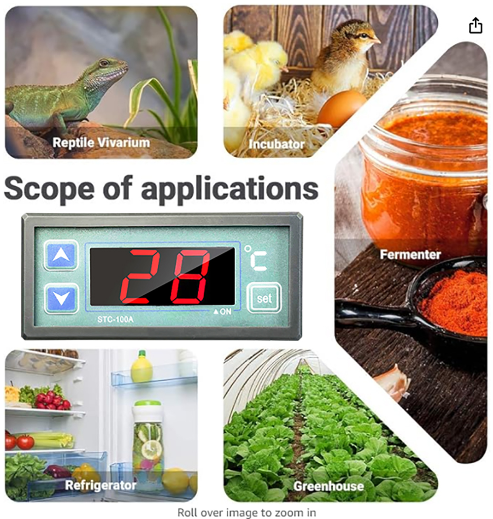 STC-100A Temperature Controller Cool Heat Refrigerator Thermostat Regulator Thermoregulator Thermocouple Sensor,AC 220V