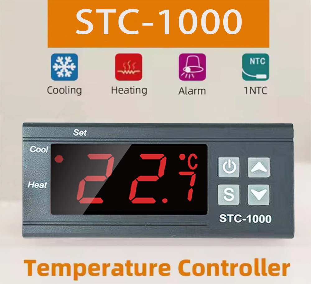 STC-1000 Digital Temperature Controller Heating Cooling Centigrade Thermostat with Sensor 