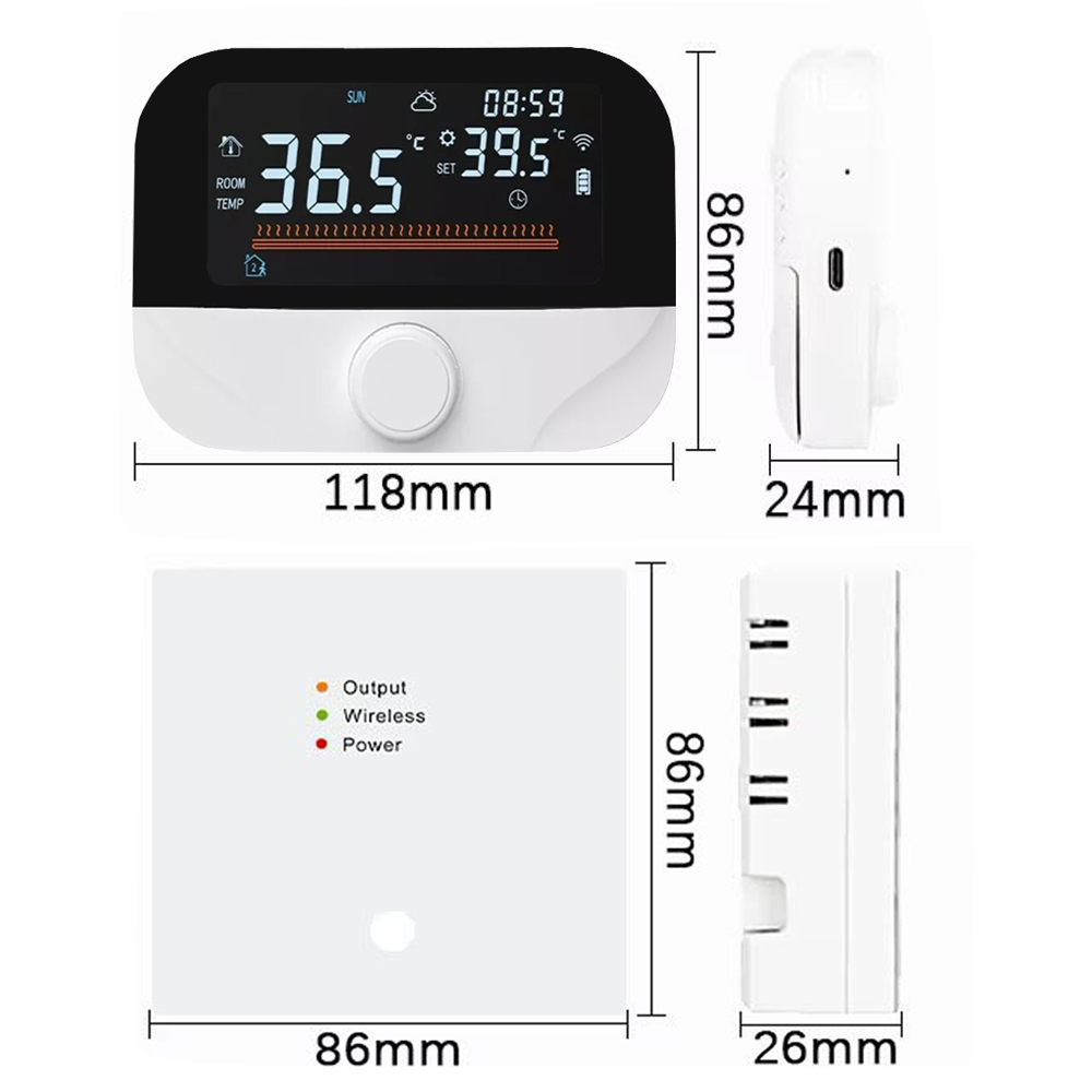 Floor Heating Thermostat, Heating Room Thermostat, App Control Hanging Stove for Electric Heating Belt, 