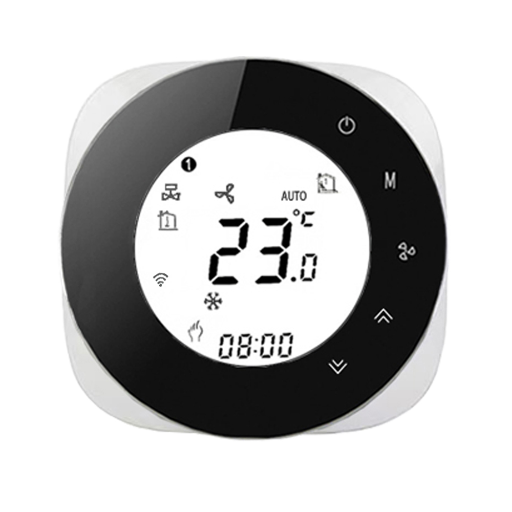  Tuya Wifi Smart Luxury Design Lcd Display Thermostat for 2 Pipe Central Air Conditioner 3 Speed Fan