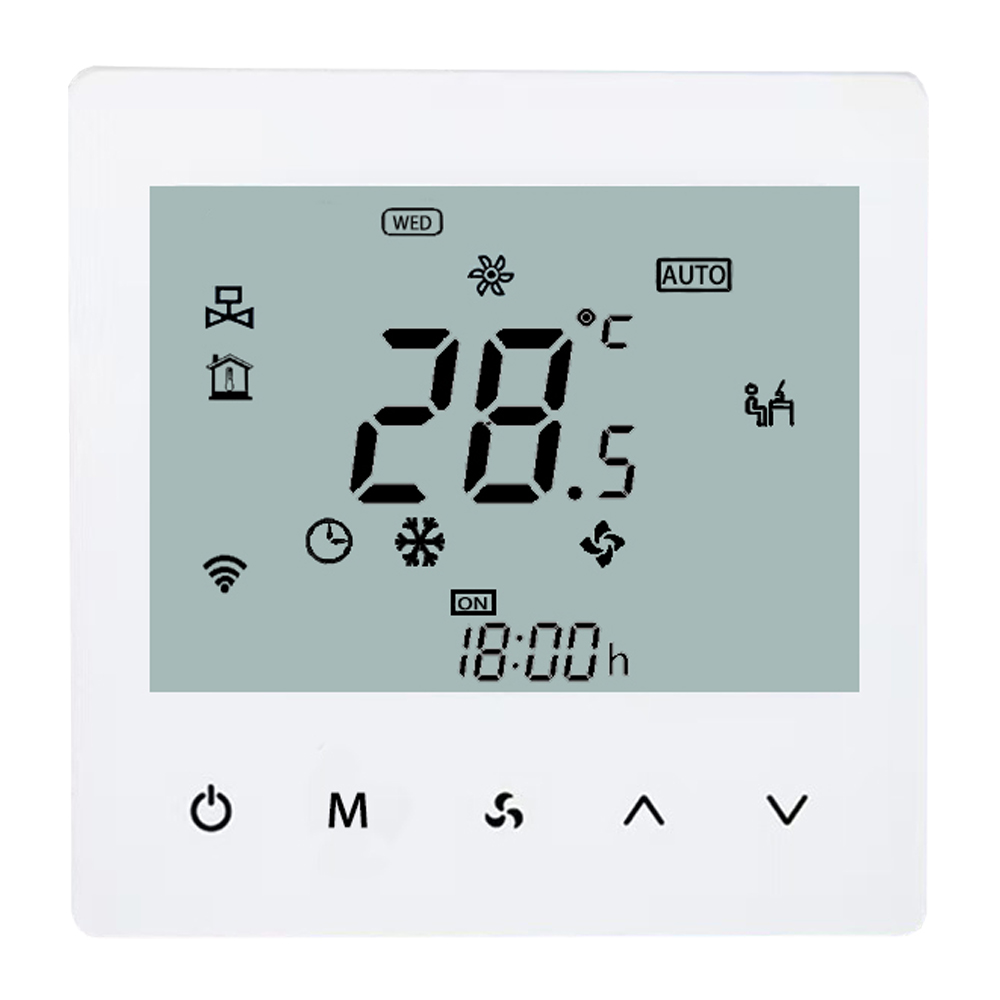 WiFi Smart Touch Thermostat Temperature Controller For 2 Pipe Central Air Conditioner 3 Speed Fan Coil Unit Control