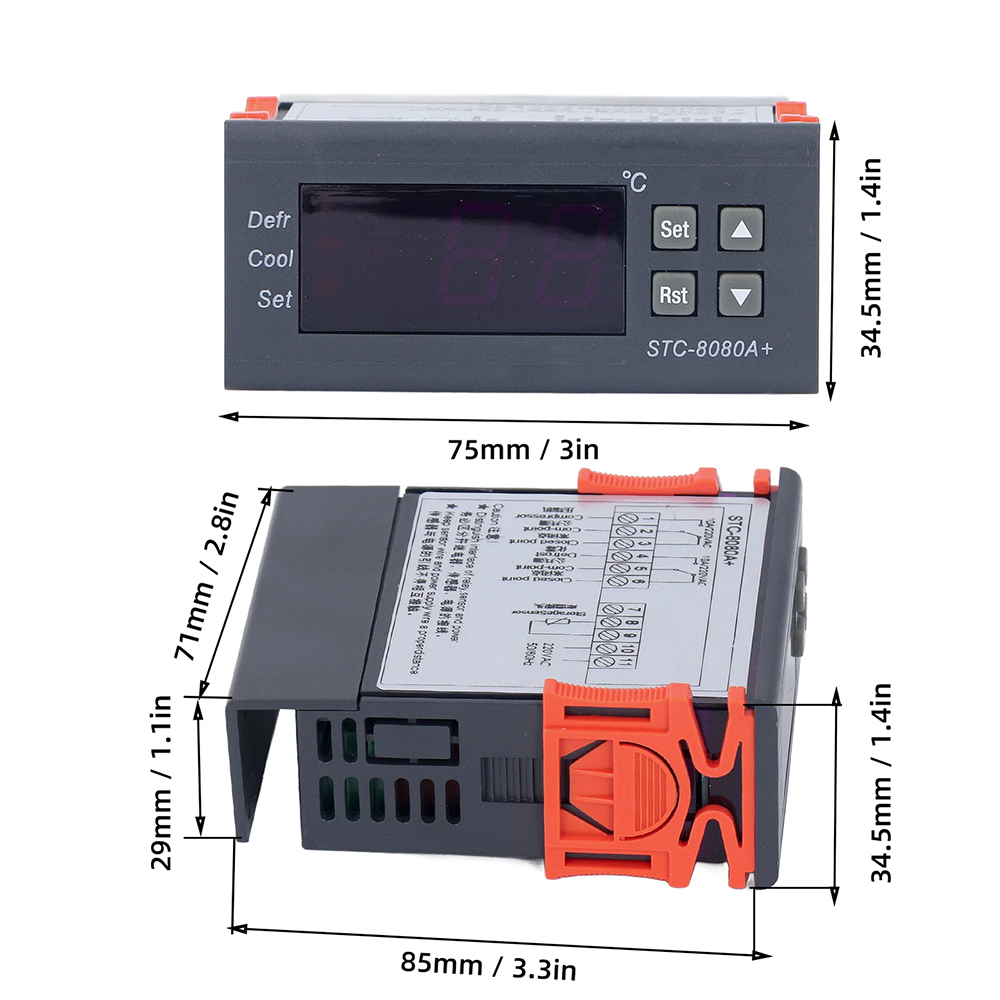 STC-8080A+ Digital Display Thermostat Regulator Thermoregulator for Cold Storage Refrigerated Truck